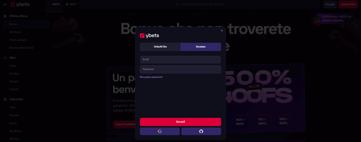 Ybets Login