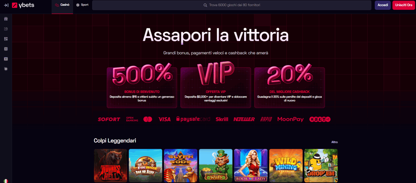 Ybets Slot e promozioni